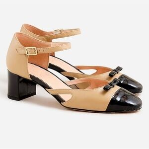 J Crew Millie ankle-strap cutout heels in leather BT873